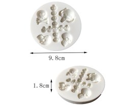 Molde silicona cruz con calaveras 